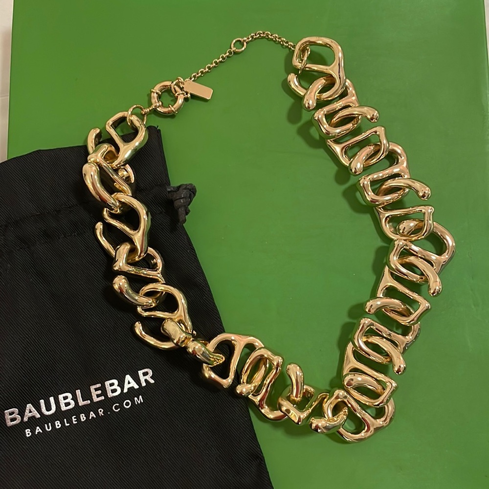BaubleBar gold statement chain link necklace